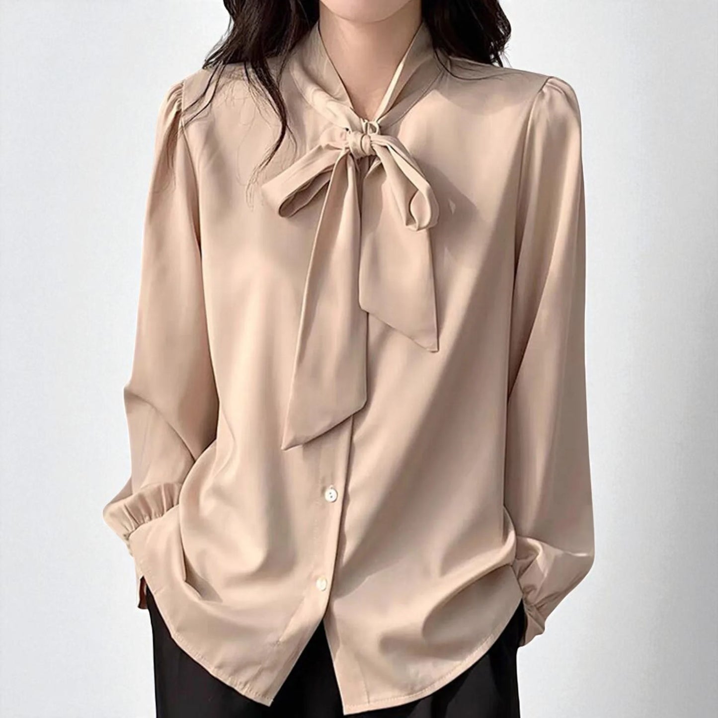 Satin Tie Blouse