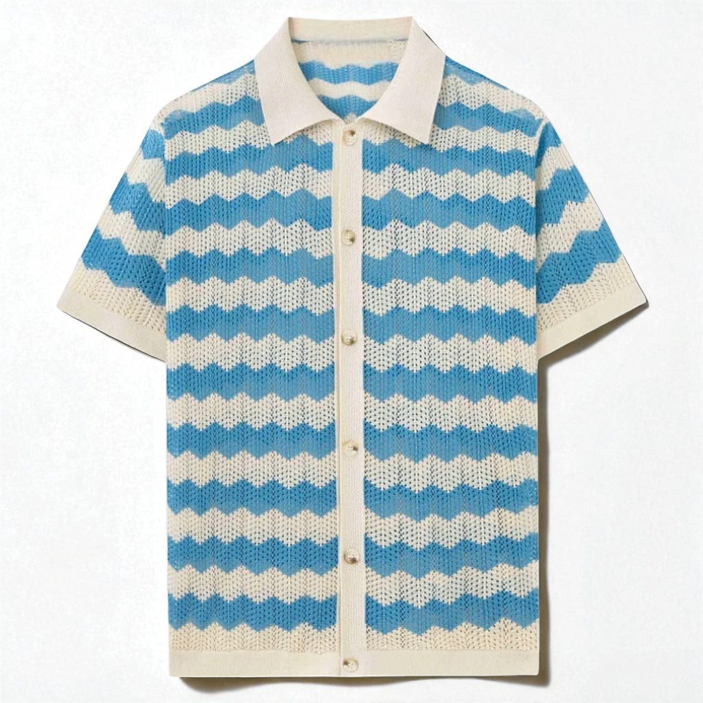 Wave Knit Button Down