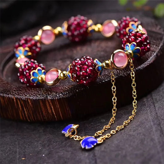 Garnet Cluster Bracelet