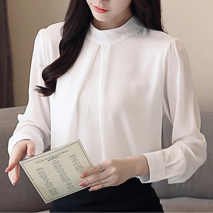 Pleated High-Neck Top