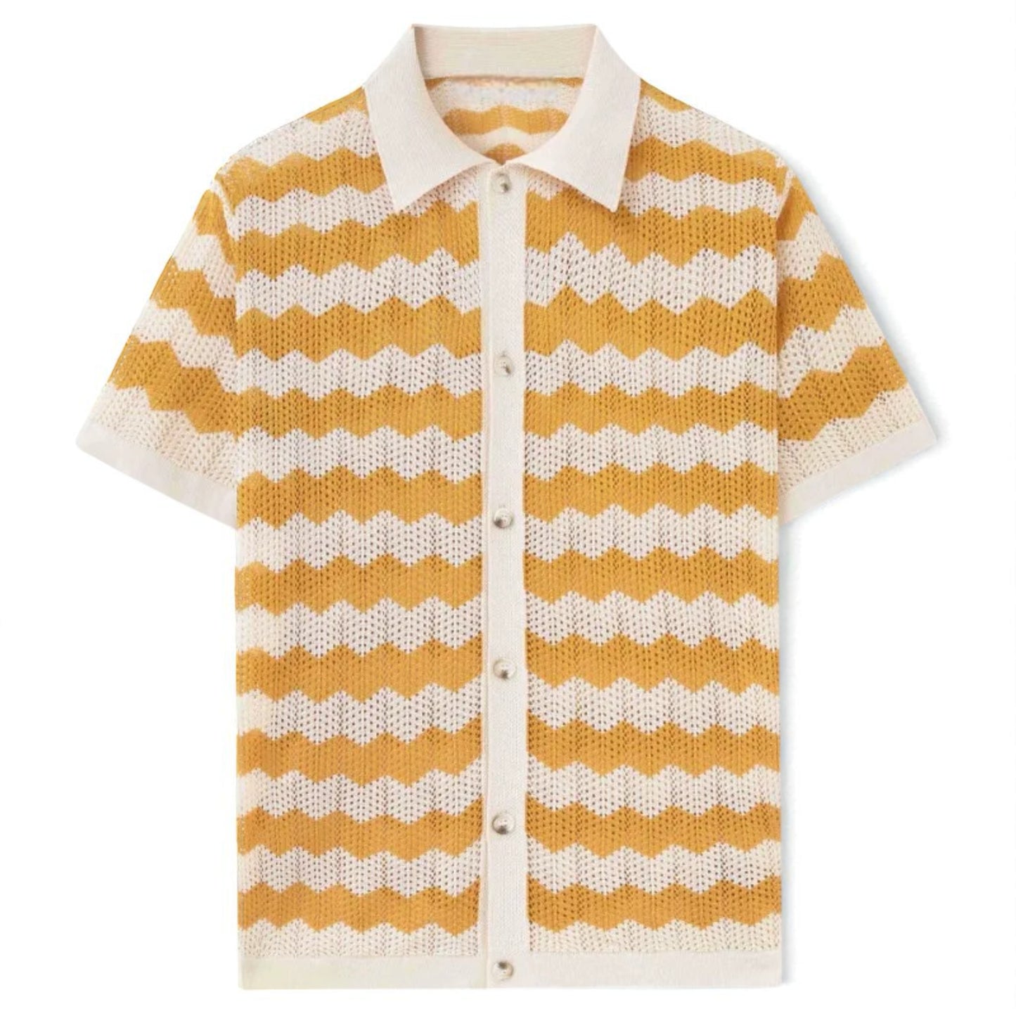 Wave Knit Button Down