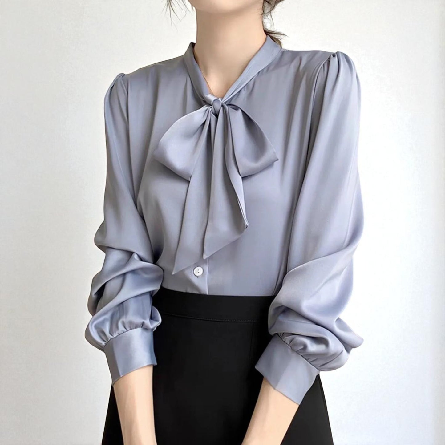 Satin Tie Blouse