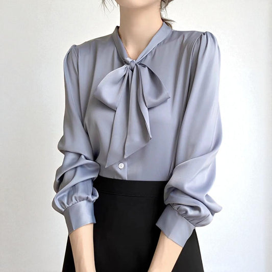 Satin Tie Blouse