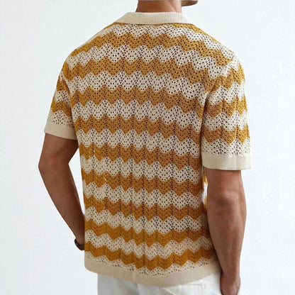 Wave Knit Button Down