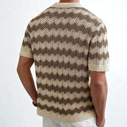 Wave Knit Button Down