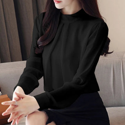 Pleated High-Neck Top