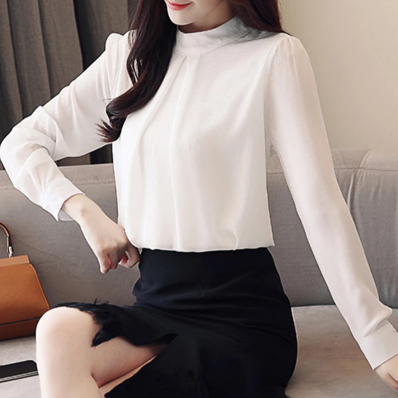 Pleated High-Neck Top