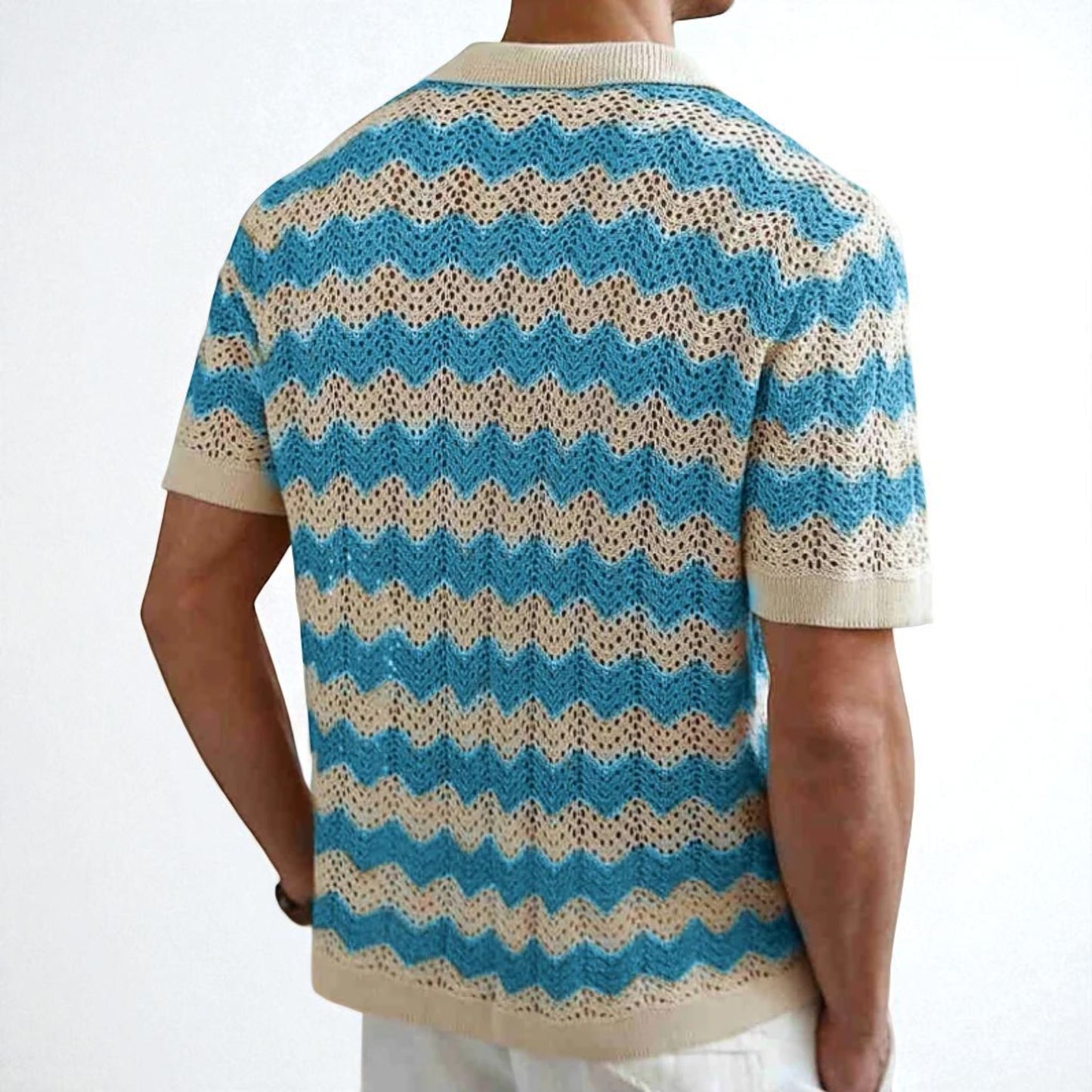 Wave Knit Button Down