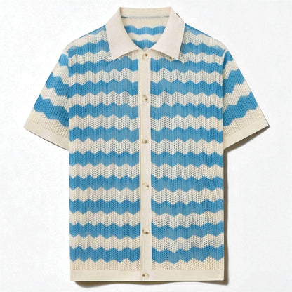 Wave Knit Button Down