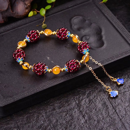 Garnet Cluster Bracelet
