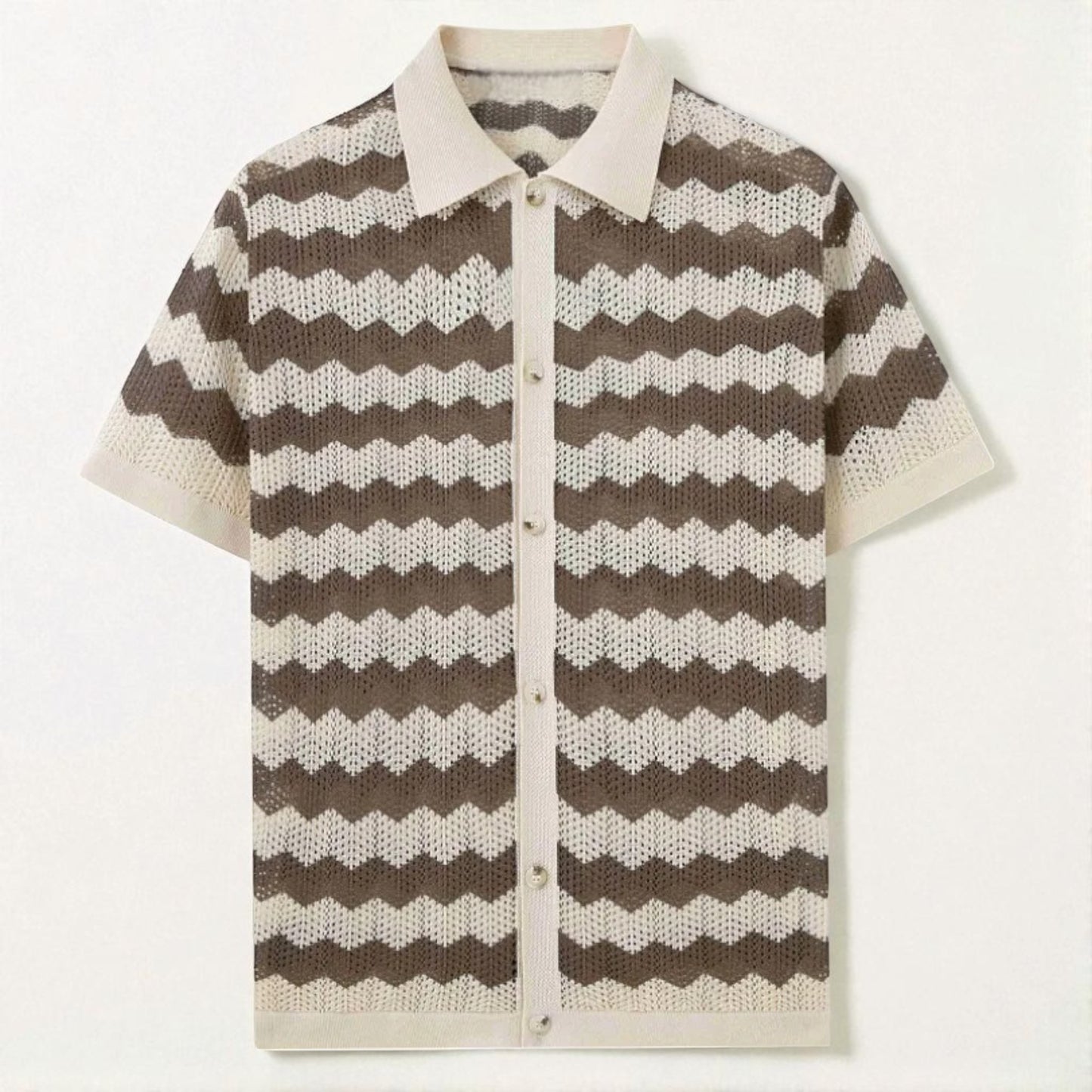 Wave Knit Button Down