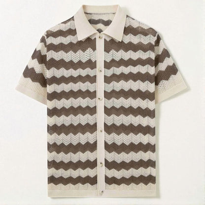 Wave Knit Button Down