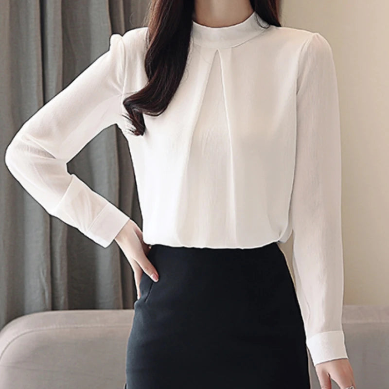 Pleated High-Neck Top
