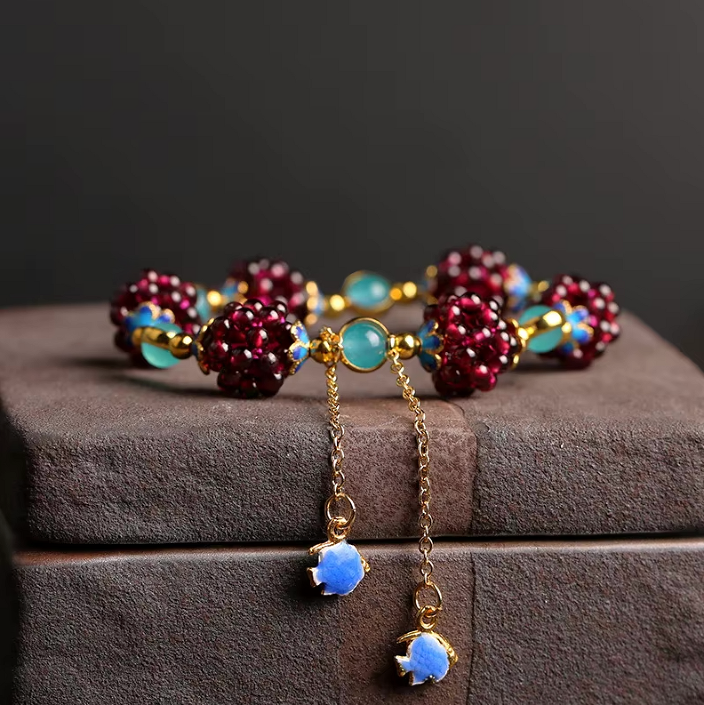 Garnet Cluster Bracelet