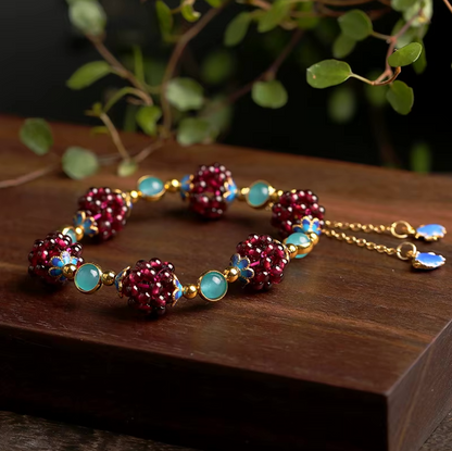 Garnet Cluster Bracelet