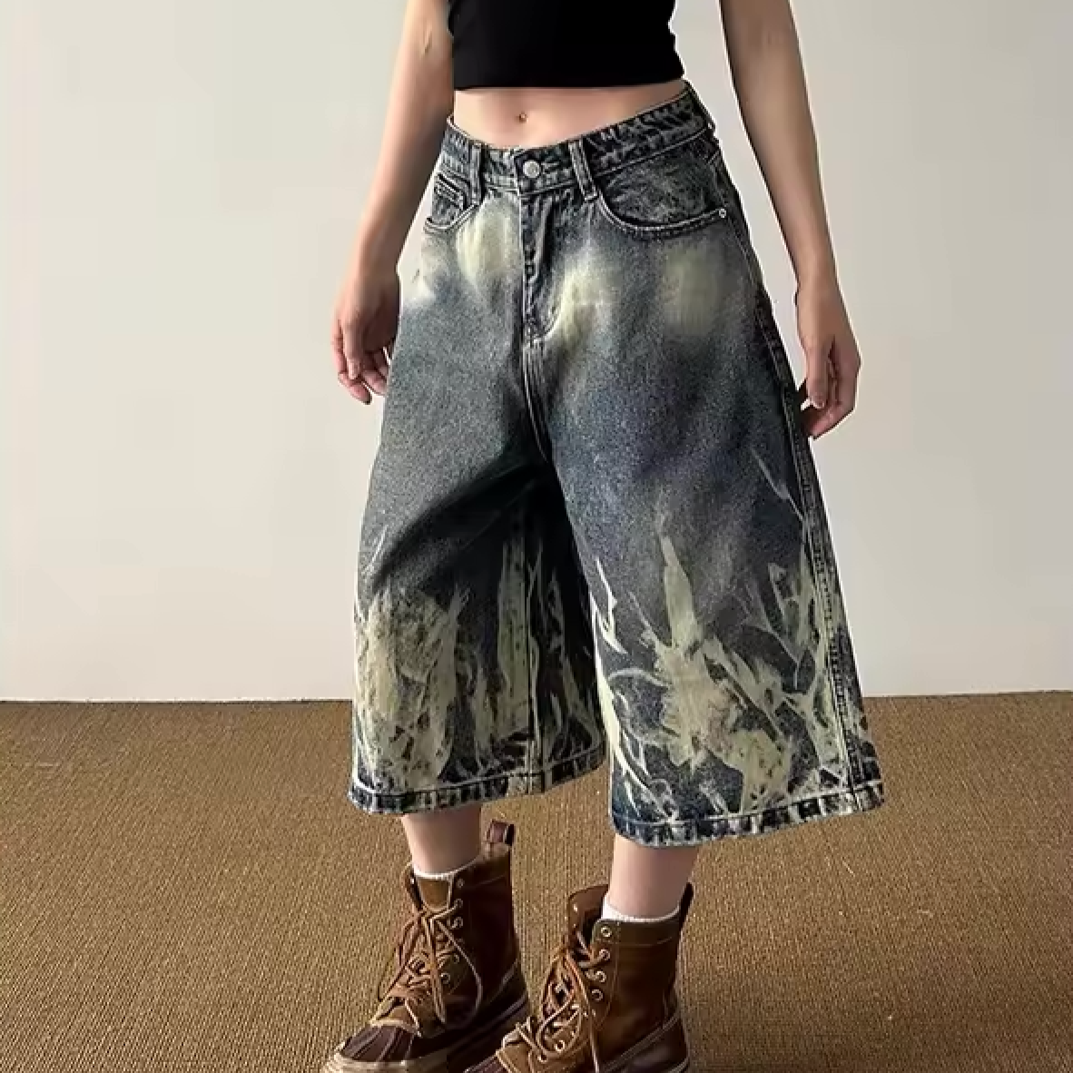 Modern Grunge Denim Short