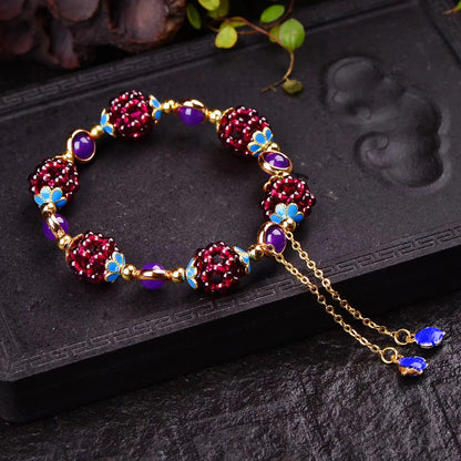 Garnet Cluster Bracelet